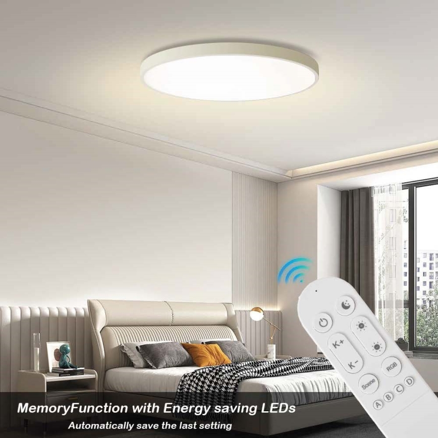 Immax NEO 07315L - LED hämardatav laelamp SEMPLICI LED/96W/230V läbimõõt 80 cm Wi-Fi Tuya valge + kaugjuhtimispult