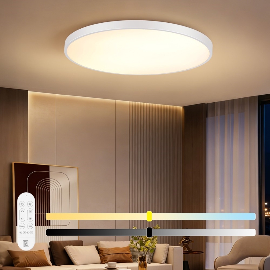 Immax NEO 07316L - Hämardatav LED laelamp SEMPLICI LED/128W/230V läbimõõt 100 cm Wi-Fi Tuya valge + kaugjuhtimispult