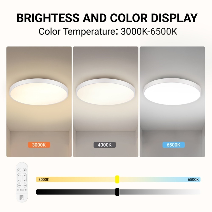 Immax NEO 07316L - Hämardatav LED laelamp SEMPLICI LED/128W/230V läbimõõt 100 cm Wi-Fi Tuya valge + kaugjuhtimispult
