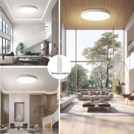 Immax NEO 07316L - Hämardatav LED laelamp SEMPLICI LED/128W/230V läbimõõt 100 cm Wi-Fi Tuya valge + kaugjuhtimispult