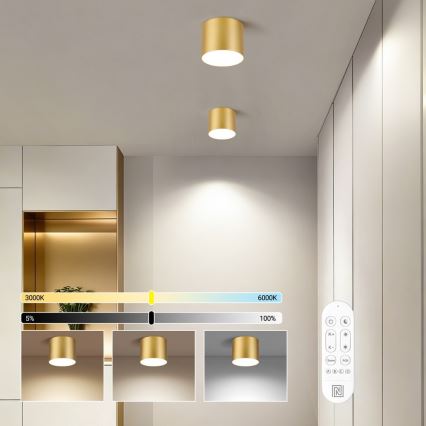 Immax NEO 07317L - Hämardatav LED laevalgusti RONDATE LED/18W/230V läbimõõt 11,5 cm Wi-Fi Tuya kuldne
