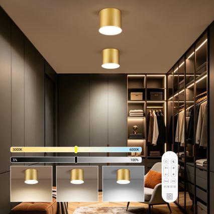 Immax NEO 07318L - hämardatav LED-laelamp RONDATE LED/32W/230V läbimõõt 16,5 cm Wi-Fi Tuya kuldne