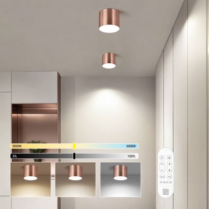 Immax NEO 07319L - hämardatav LED-laelamp RONDATE LED/18W/230V läbimõõt 11,5 cm Wi-Fi Tuya roosakuldne