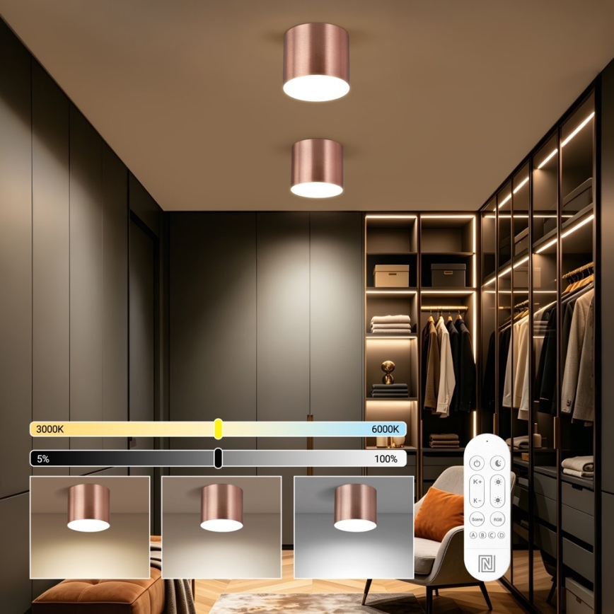 Immax NEO 07320L - Hämardatav LED-laelamp RONDATE LED/32W/230V läbimõõt 16,5 cm Wi-Fi Tuya roosakuldne