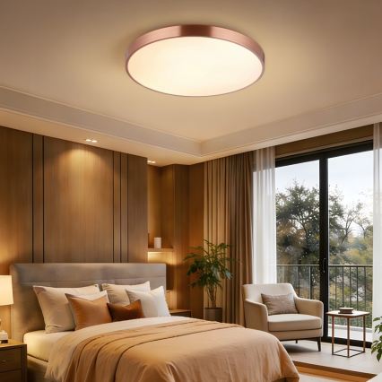 Immax NEO 07322L - hämardatav LED-laevalgusti NEO LITE SEMPLICI LED/60W/230V läbimõõt 60 cm Tuya roosakuldne + kaugjuhtimispult