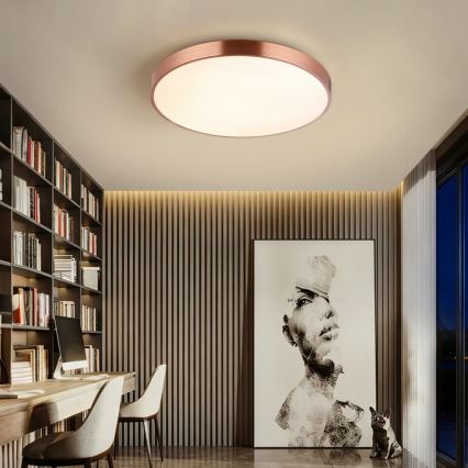 Immax NEO 07322L - hämardatav LED-laevalgusti NEO LITE SEMPLICI LED/60W/230V läbimõõt 60 cm Tuya roosakuldne + kaugjuhtimispult