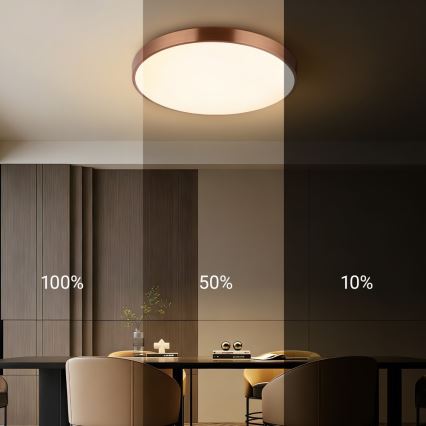 Immax NEO 07322L - hämardatav LED-laevalgusti NEO LITE SEMPLICI LED/60W/230V läbimõõt 60 cm Tuya roosakuldne + kaugjuhtimispult