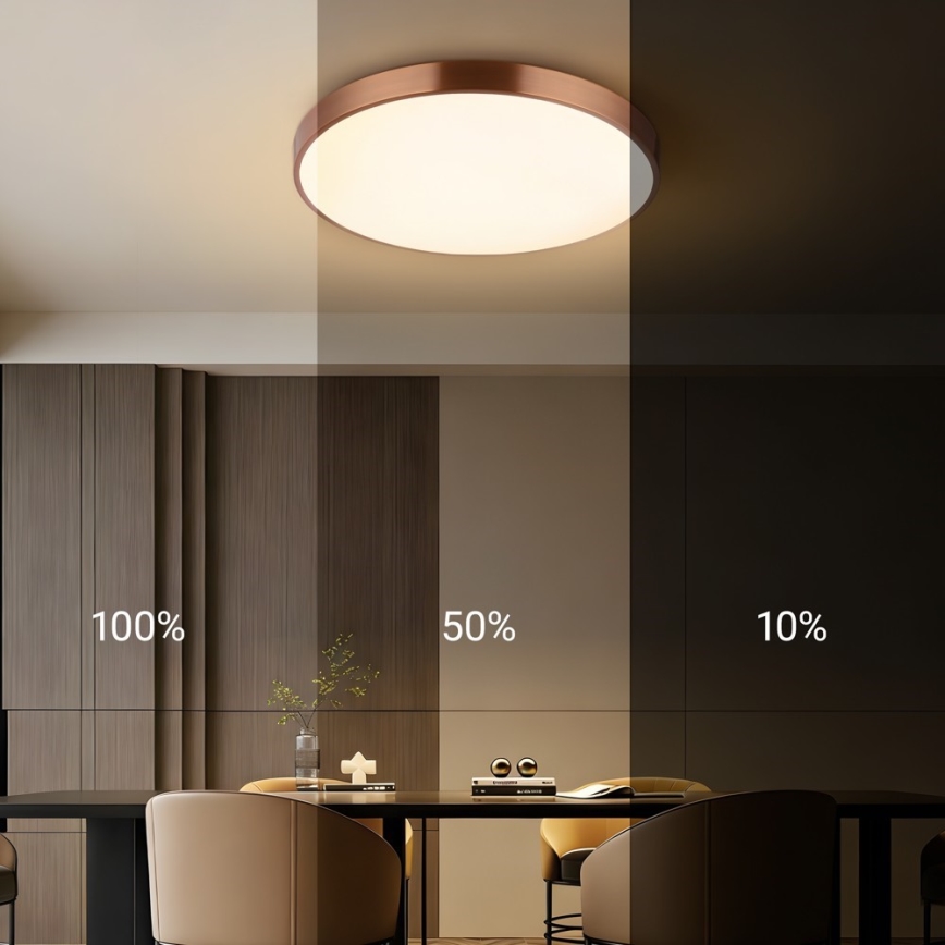 Immax NEO 07322L - hämardatav LED-laevalgusti NEO LITE SEMPLICI LED/60W/230V läbimõõt 60 cm Tuya roosakuldne + kaugjuhtimispult