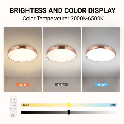 Immax NEO 07322L - hämardatav LED-laevalgusti NEO LITE SEMPLICI LED/60W/230V läbimõõt 60 cm Tuya roosakuldne + kaugjuhtimispult