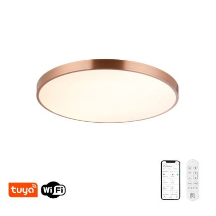 Immax NEO 07323L - LED hämardatav laelamp SEMPLICI LED/96W/230V läb. 80 cm Wi‑Fi Tuya roosakuldne + kaugjuhtimispult