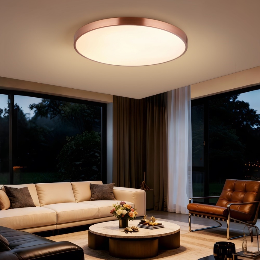 Immax NEO 07323L - LED hämardatav laelamp SEMPLICI LED/96W/230V läb. 80 cm Wi‑Fi Tuya roosakuldne + kaugjuhtimispult