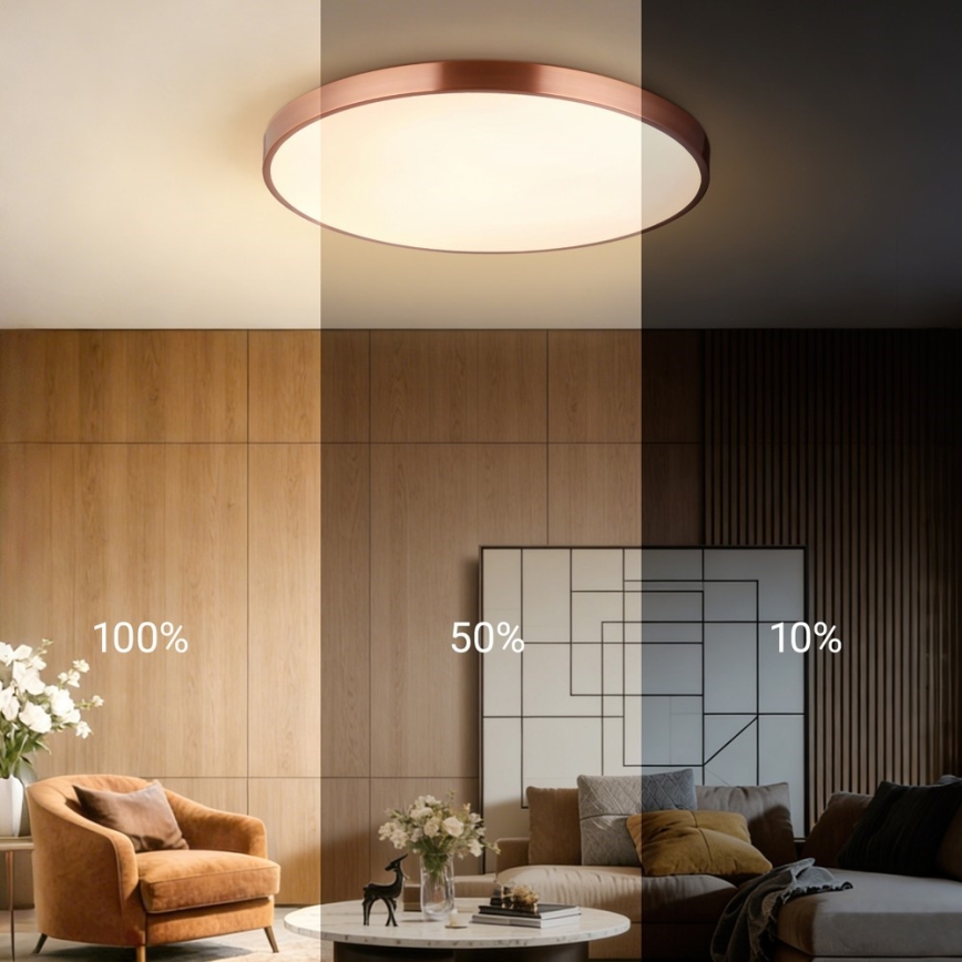 Immax NEO 07323L - LED hämardatav laelamp SEMPLICI LED/96W/230V läb. 80 cm Wi‑Fi Tuya roosakuldne + kaugjuhtimispult