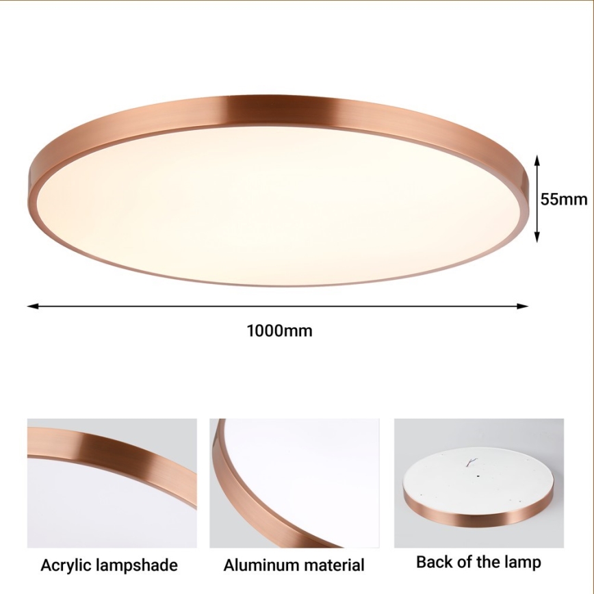 Immax NEO 07324L - LED-hämardatav laelamp SEMPLICI LED/128W/230V läbimõõt 100 cm Wi-Fi Tuya kuldne + kaugjuhtimispult