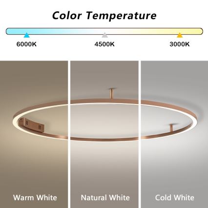 Immax NEO 07325-120C - LED hämardatav laelamp FINO LED/72W/230V 120 cm Tuya roosakuldne + kaugjuhtimispult