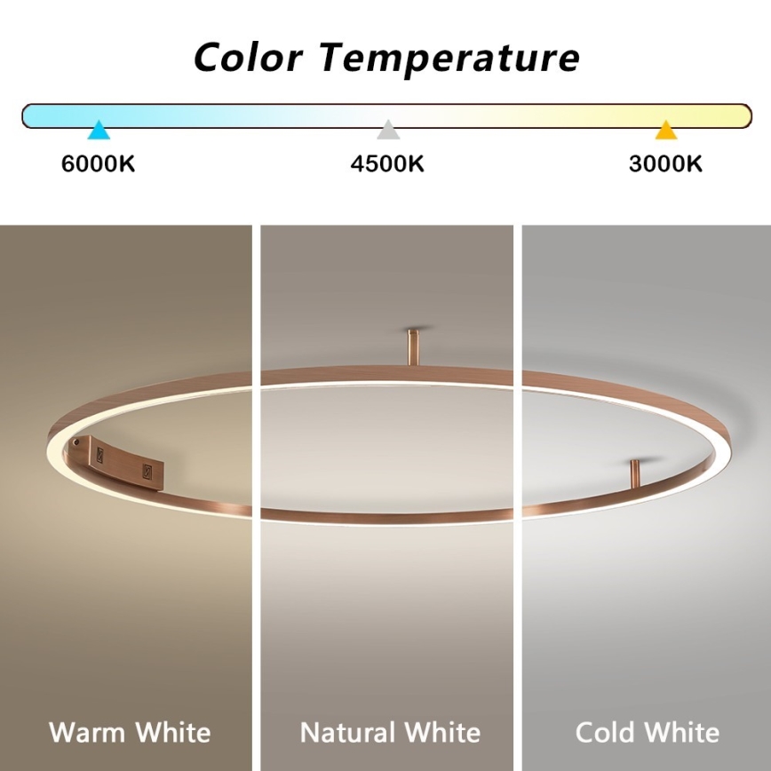 Immax NEO 07325-120C - LED hämardatav laelamp FINO LED/72W/230V 120 cm Tuya roosakuldne + kaugjuhtimispult