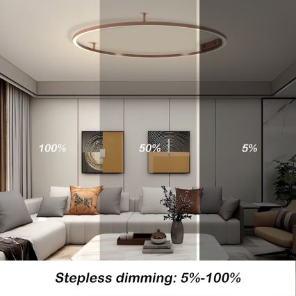 Immax NEO 07325-120C - LED hämardatav laelamp FINO LED/72W/230V 120 cm Tuya roosakuldne + kaugjuhtimispult