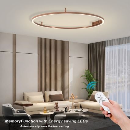 Immax NEO 07325-120C - LED hämardatav laelamp FINO LED/72W/230V 120 cm Tuya roosakuldne + kaugjuhtimispult