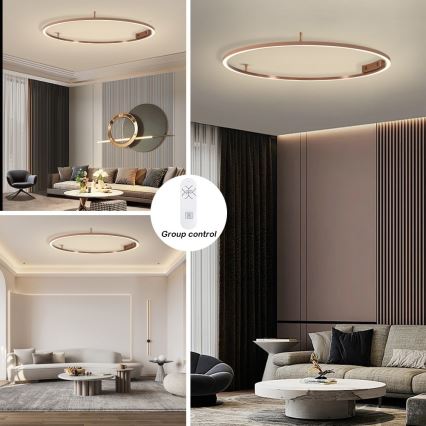 Immax NEO 07325-120C - LED hämardatav laelamp FINO LED/72W/230V 120 cm Tuya roosakuldne + kaugjuhtimispult