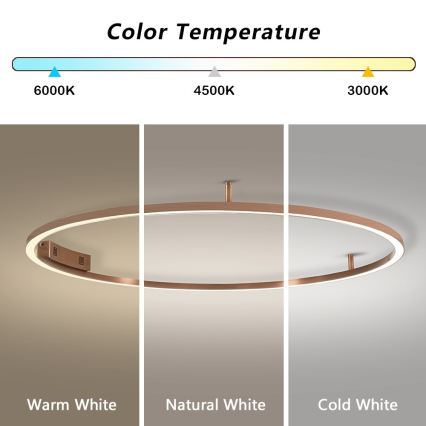 Immax NEO 07325-120C - FINO LED hämardatav laevalgusti, 72 W, 230 V, 120 cm, Tuya, roosakuldne + kaugjuhtimispult