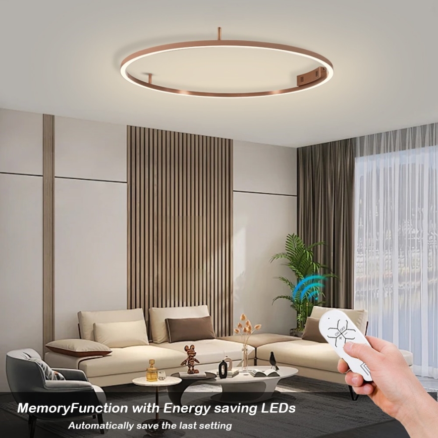 Immax NEO 07326-80C - Hämardatav LED-laelamp FINO LED/55W/230V 80 cm Tuya roosakuldne + kaugjuhtimispult