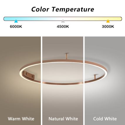 Immax NEO 07326-80C - FINO LED hämardatav laelamp, 55 W, 230 V, 80 cm, Tuya, roosakuldne, koos kaugjuhtimispuldiga