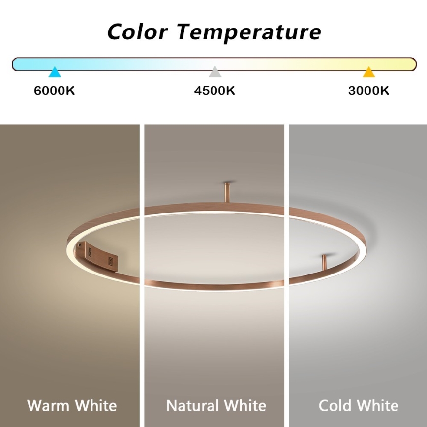 Immax NEO 07326-80C - FINO LED hämardatav laelamp, 55 W, 230 V, 80 cm, Tuya, roosakuldne, koos kaugjuhtimispuldiga