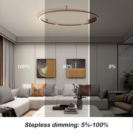Immax NEO 07326-80C - FINO LED hämardatav laelamp, 55 W, 230 V, 80 cm, Tuya, roosakuldne, koos kaugjuhtimispuldiga