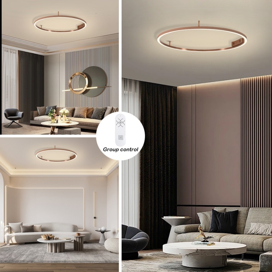 Immax NEO 07326-80C - FINO LED hämardatav laelamp, 55 W, 230 V, 80 cm, Tuya, roosakuldne, koos kaugjuhtimispuldiga