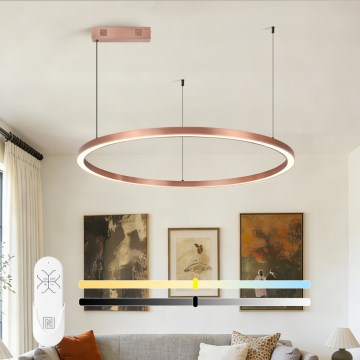 Immax NEO 07327L - LED-hämardatav lühter kaablil FINO LED/55W/230V 80 cm roosakuldne Tuya + kaugjuhtimispult