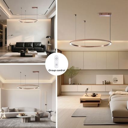 Immax NEO 07327L - LED-hämardatav lühter kaablil FINO LED/55W/230V 80 cm Tuya roosakuldne + kaugjuhtimispult