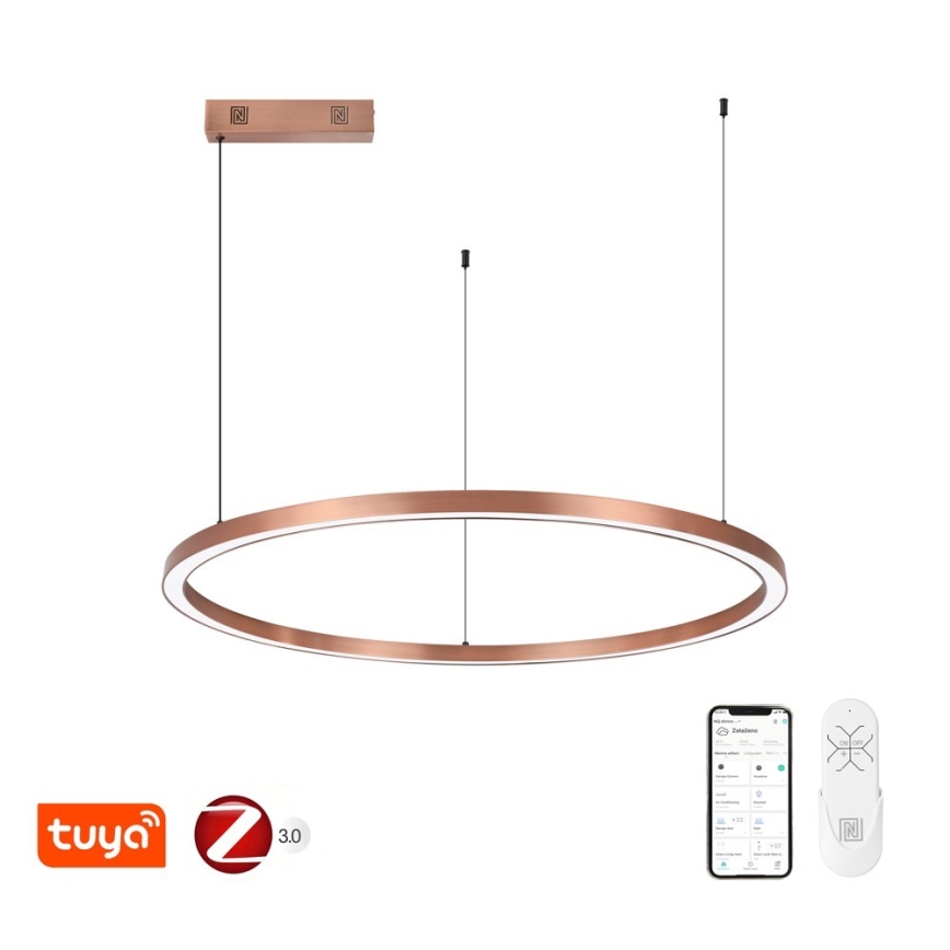 Immax NEO 07327L - LED-hämardatav lühter kaablil FINO LED/55W/230V 80 cm roosakuldne Tuya + kaugjuhtimispult