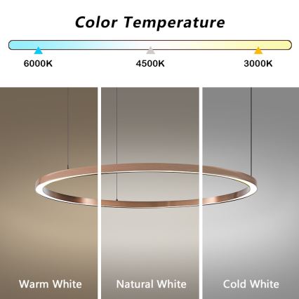 Immax NEO 07327L - LED-hämardatav lühter kaablil FINO LED/55W/230V 80 cm roosakuldne Tuya + kaugjuhtimispult