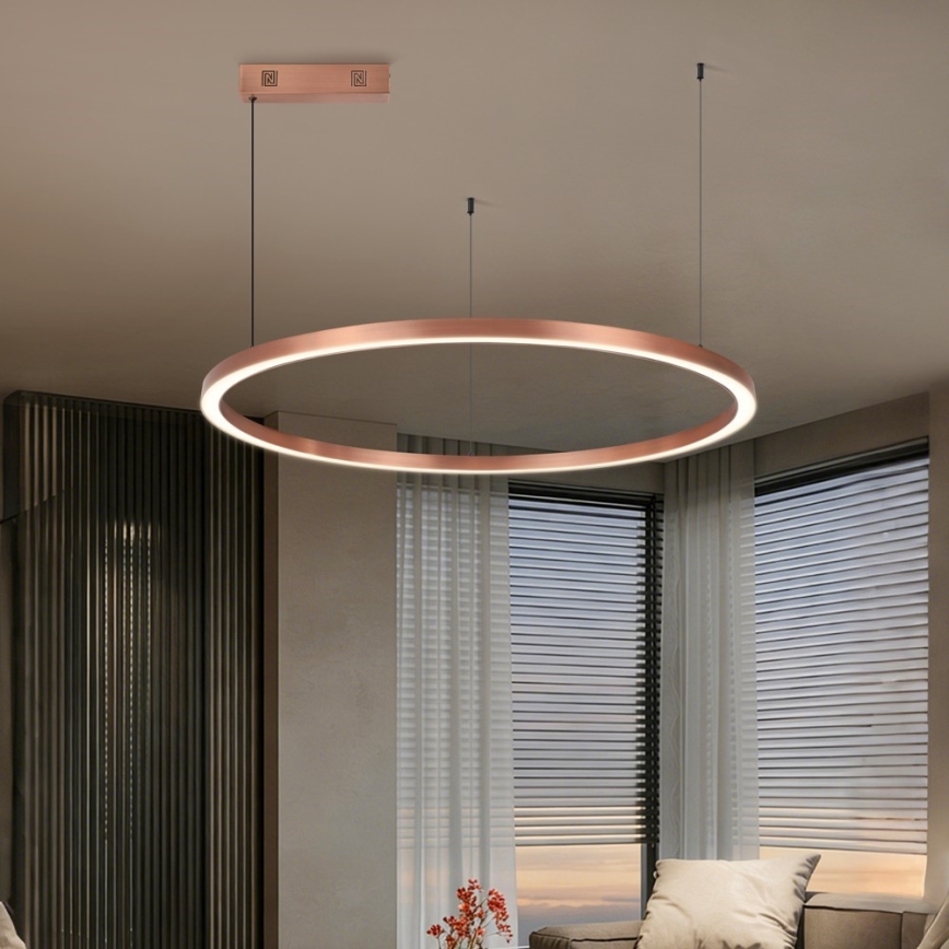 Immax NEO 07327L - LED-hämardatav lühter kaablil FINO LED/55W/230V 80 cm roosakuldne Tuya + kaugjuhtimispult