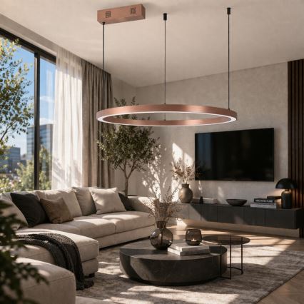 Immax NEO 07327L - LED-hämardatav lühter kaablil FINO LED/55W/230V 80 cm roosakuldne Tuya + kaugjuhtimispult