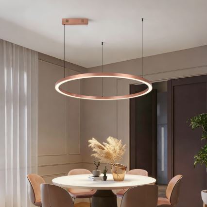 Immax NEO 07327L - LED-hämardatav lühter kaablil FINO LED/55W/230V 80 cm roosakuldne Tuya + kaugjuhtimispult