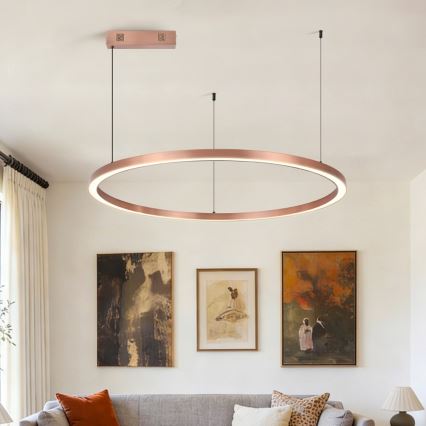 Immax NEO 07327L - LED-hämardatav lühter kaablil FINO LED/55W/230V 80 cm roosakuldne Tuya + kaugjuhtimispult