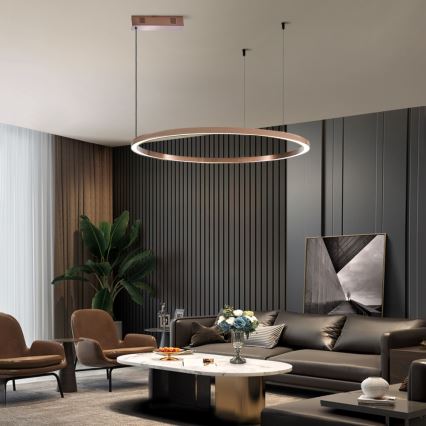 Immax NEO 07327L - LED-hämardatav lühter kaablil FINO LED/55W/230V 80 cm roosakuldne Tuya + kaugjuhtimispult