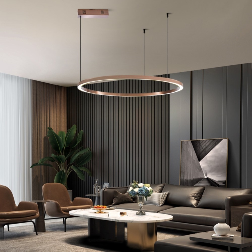Immax NEO 07327L - LED-hämardatav lühter kaablil FINO LED/55W/230V 80 cm roosakuldne Tuya + kaugjuhtimispult