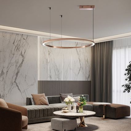 Immax NEO 07327L - LED-hämardatav lühter kaablil FINO LED/55W/230V 80 cm roosakuldne Tuya + kaugjuhtimispult
