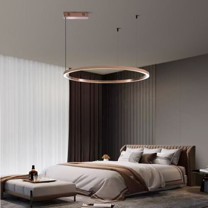 Immax NEO 07327L - LED-hämardatav lühter kaablil FINO LED/55W/230V 80 cm roosakuldne Tuya + kaugjuhtimispult