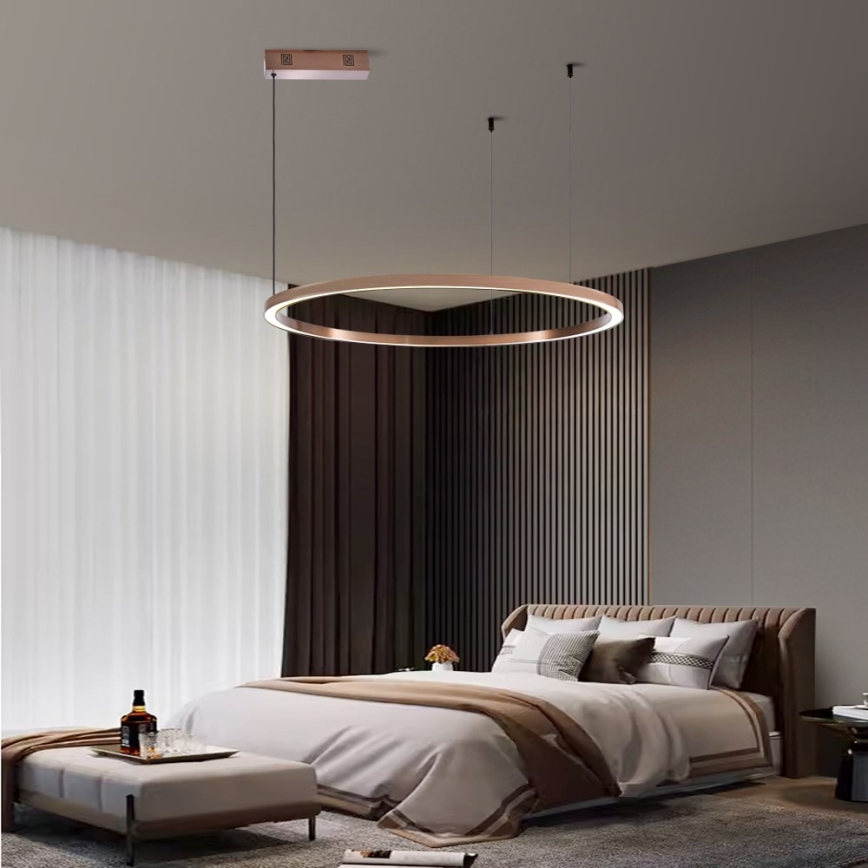 Immax NEO 07327L - LED-hämardatav lühter kaablil FINO LED/55W/230V 80 cm roosakuldne Tuya + kaugjuhtimispult