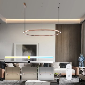 Immax NEO 07328L - FINO hämardatav LED-ripats riputuskaabliga LED/72W/230V 120 cm roosakuldne Tuya + kaugjuhtimispult