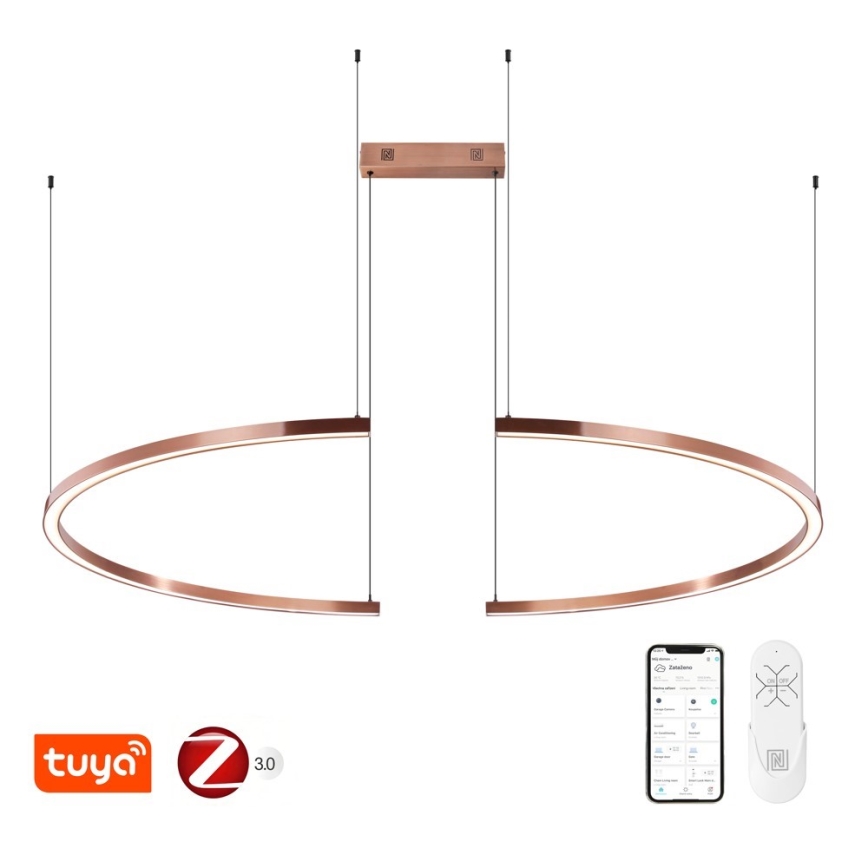 Immax NEO 07328L - FINO hämardatav LED-ripats riputuskaabliga LED/72W/230V 120 cm roosakuldne Tuya + kaugjuhtimispult