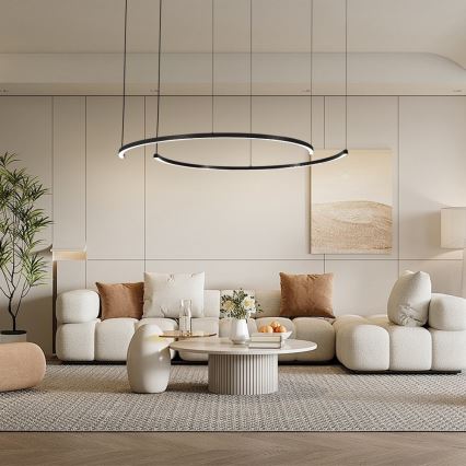 Immax NEO 07329L - Hämardatav LED-lühter riputuskaabliga FINO LED/72W/230V 120 cm Tuya must + kaugjuhtimispult