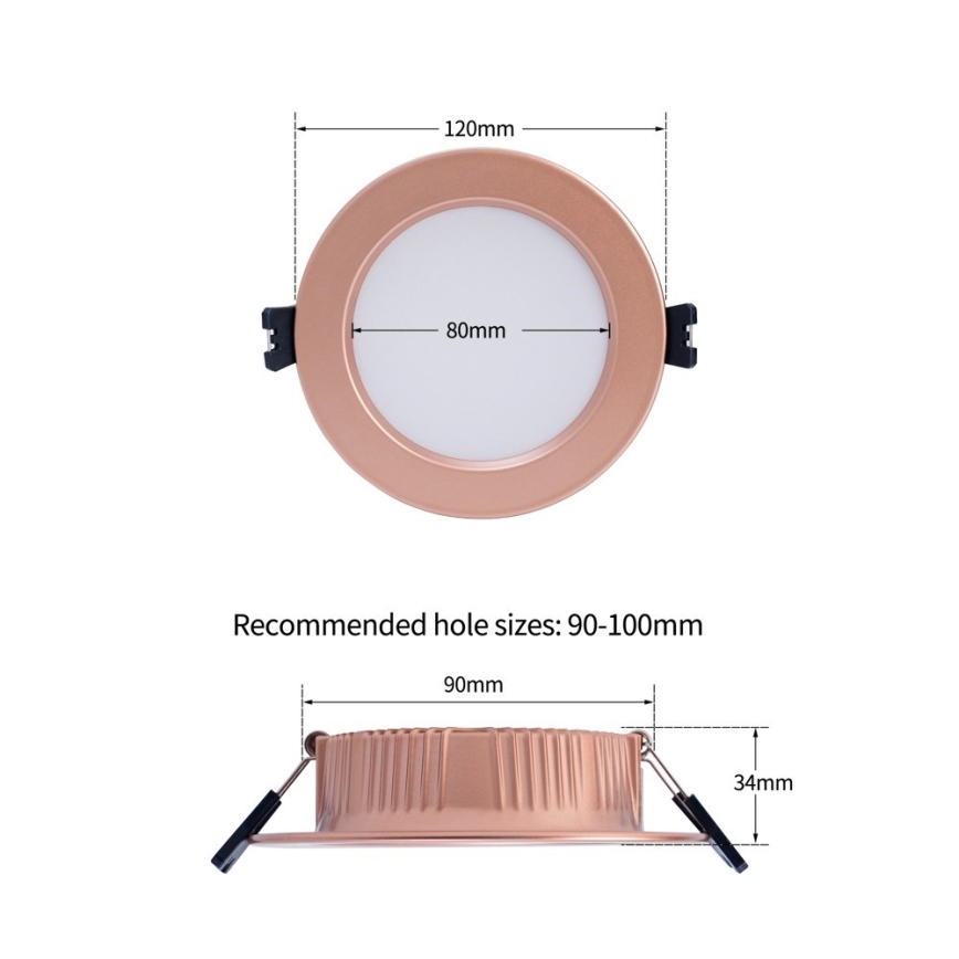 Immax NEO 07330L - hämardatav LED-sisseehitatud laevalgusti DOWN LED/12W/230V Wi-Fi Tuya Ø 12 cm roosakuld
