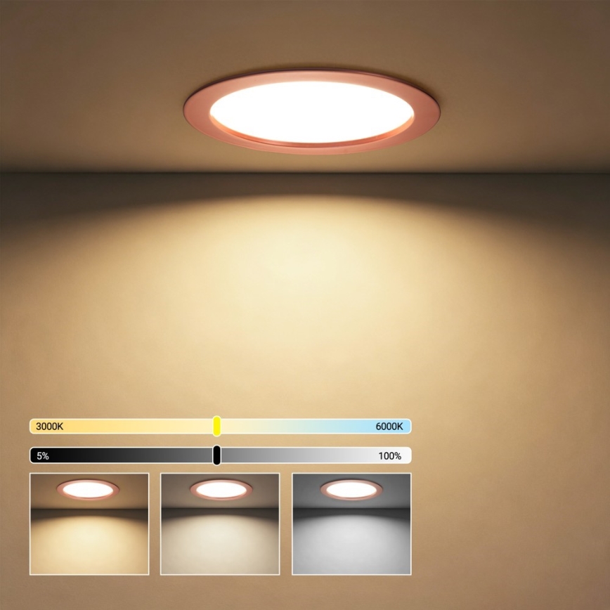 Immax NEO 07331L - hämardatav süvistatav DOWN LED/36W/230V Wi-Fi Tuya läbimõõt 23 cm roosakuldne