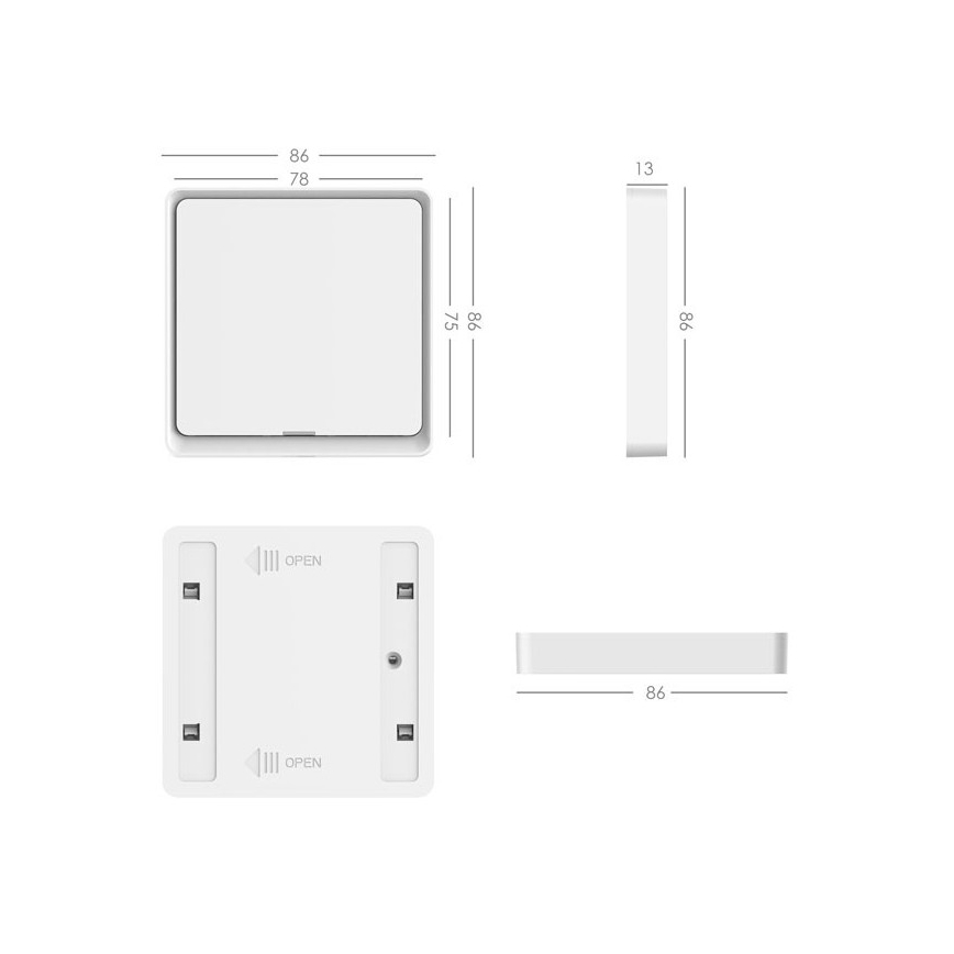 Immax NEO 07506L - 1 nupu lüliti SMART 1xCR2430 Zigbee 3.0 Tuya