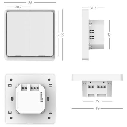 Immax NEO 07513L - 2-nupu lüliti SMART 230V Wi-Fi Tuya