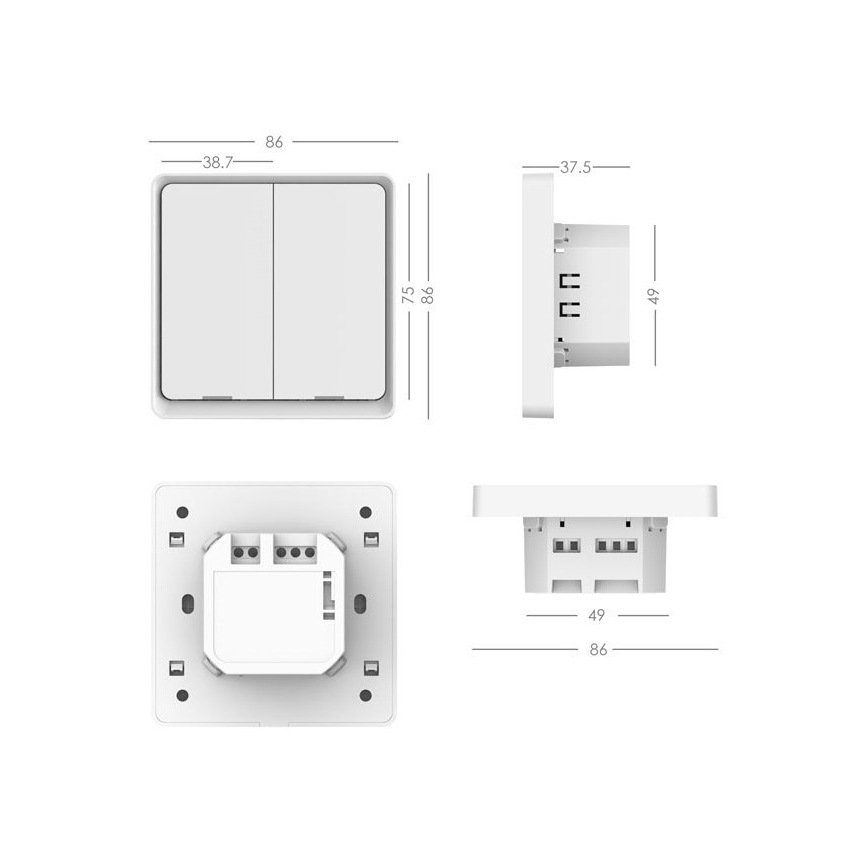 Immax NEO 07513L - 2-nupu lüliti SMART 230V Wi-Fi Tuya