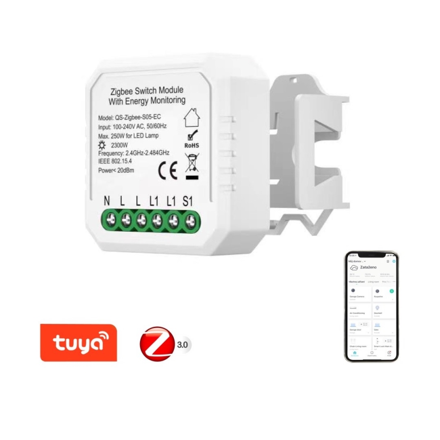 Immax NEO 07521L - Nutikas lüliti koos tarbimismõõtjaga  V6$11-nupuga Tuya